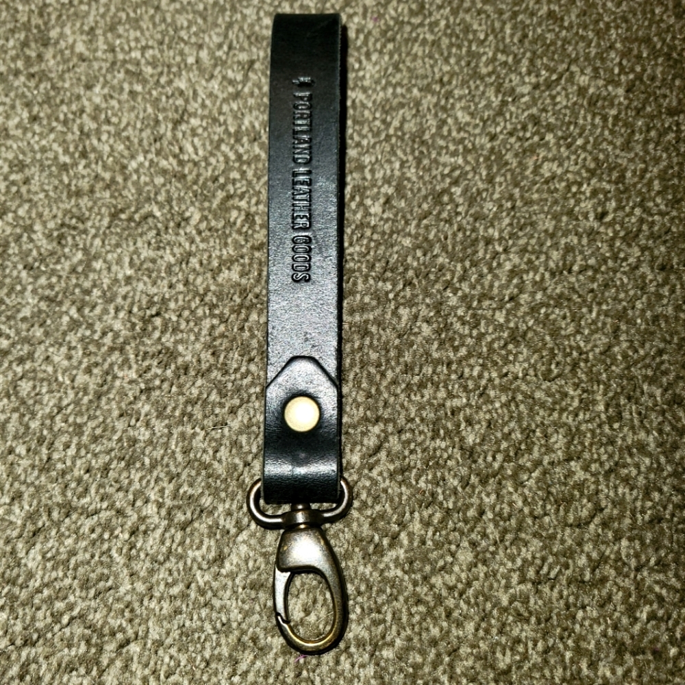 Portland Leather Black Wrist Strap